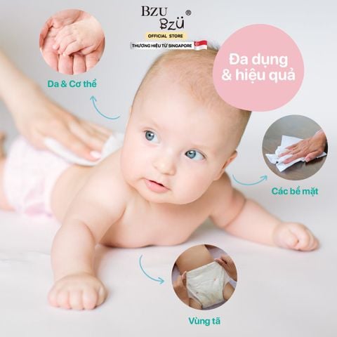  Khăn ướt kháng khuẩn Bzu Bzu 30 tờ 0M+ 