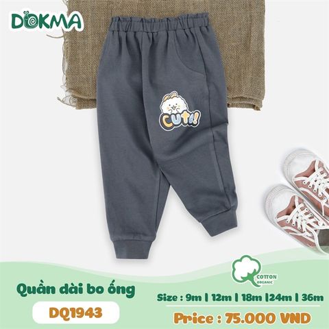  Quần dài bo gấu Dokma nỉ cạp to cho bé từ 12 - 36 tháng 