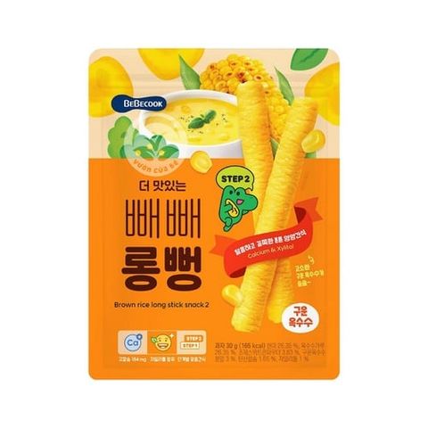  Bánh gạo lứt thanh dài BeBecook vị ngô nướng 30g 12M+ 