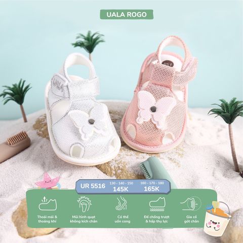 Dép tập đi Uala Rogo đính bướm 5516