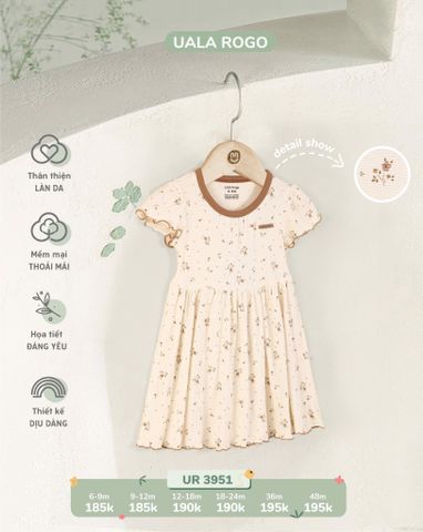  Váy nhún viền hoa nhí UR3916 nâu size 9-12m 