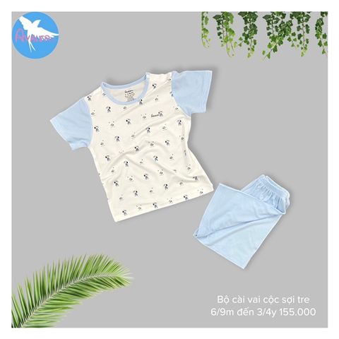  Bộ cộc tay cài vai Avaler sợi tre cho bé size  6m-4y 23AV05 
