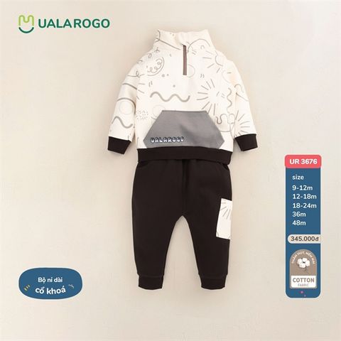  Bộ dài tay Uala Rogo nỉ cổ khóa UR3676 