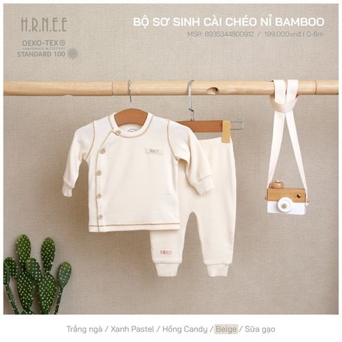  Bộ DTCC Hrnee nỉ bamboo beige 0-3m 