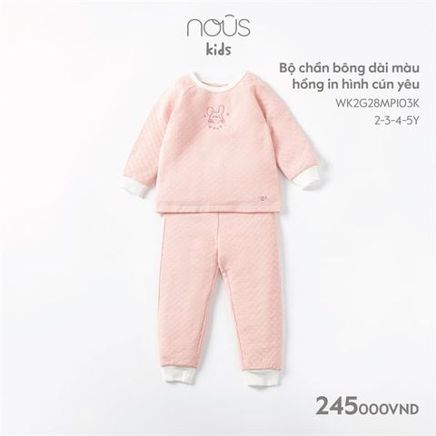  Bộ DT Nous chần bông cún yêu hồng 4y 
