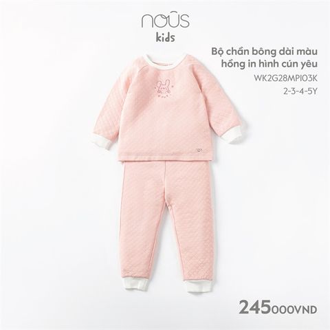  Bộ DT Nous chần bông cún yêu hồng 3y 