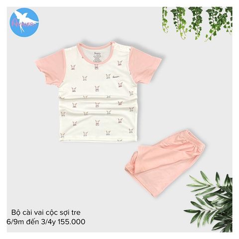  Bộ cộc tay cài vai Avaler sợi tre cho bé size  6m-4y 23AV05 