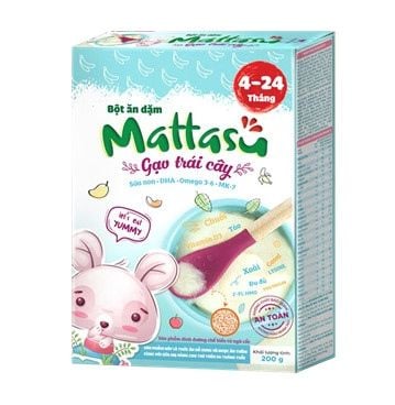 Bột ăn dặm Mattasu vị gạo trái cây 200g