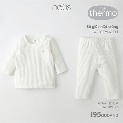  Bộ DT Nous thermo trắng trơn 9m 