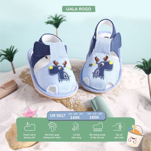  Dép tập đi Uala Rogo thêu hươu 5517 