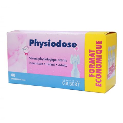 Nước muối sinh lý Physiodose (hộp 40 ống x 5ml)