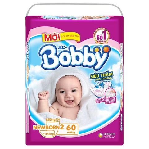 Bỉm Miếng lót Bobby NB2 (60 miếng)