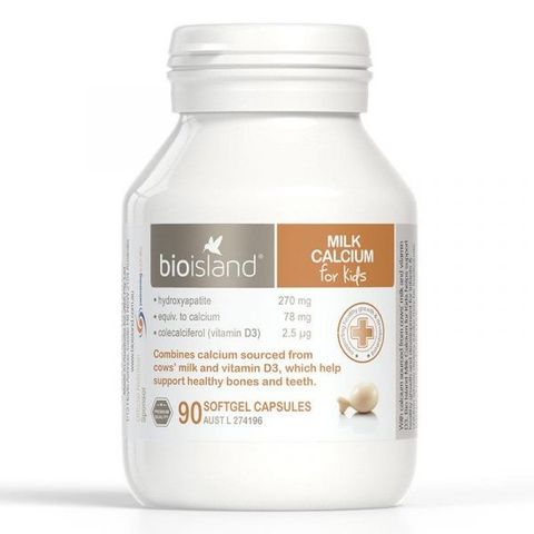 Bio Island Milk Calcium bổ sung canxi cho bé trên 7 tháng (90 viên)