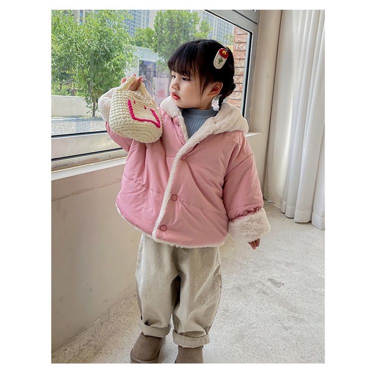  Áo khoác lót lông mũ liền tai gấu Luoy 