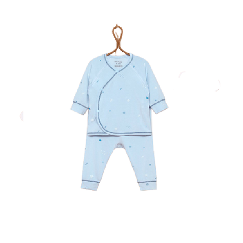  Bộ sơ sinh cài chéo in họa tiết sao 0-3M Uala 