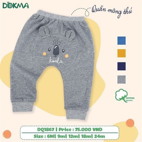  Quần dài Dokma nỉ da cá DQ1867 koala ghi 12M 