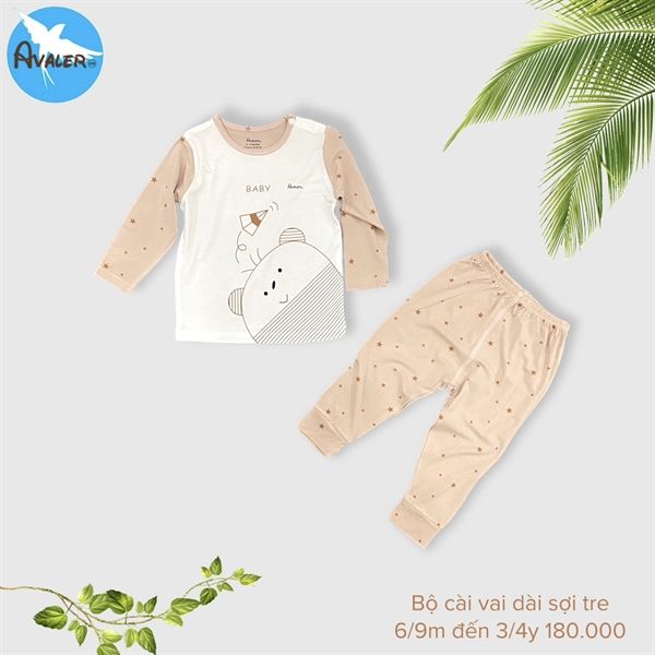  Bộ DTCV Avaler sợi tre AV087 gấu phối sao nâu 2-3Y 