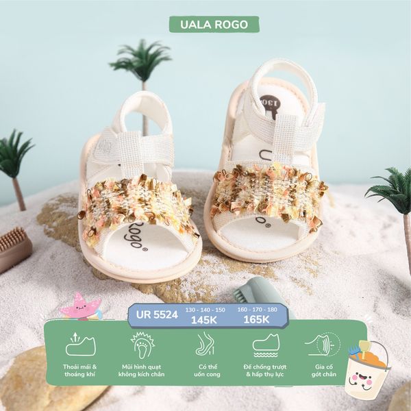  Dép tập đi Uala Rogo dạ kẻ kim sa 5524 