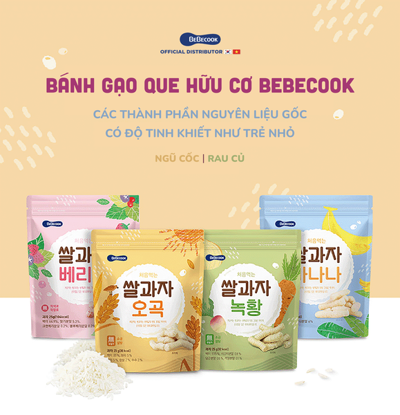  Bánh gạo que Bebecook vị rau củ 25g 7M+ 