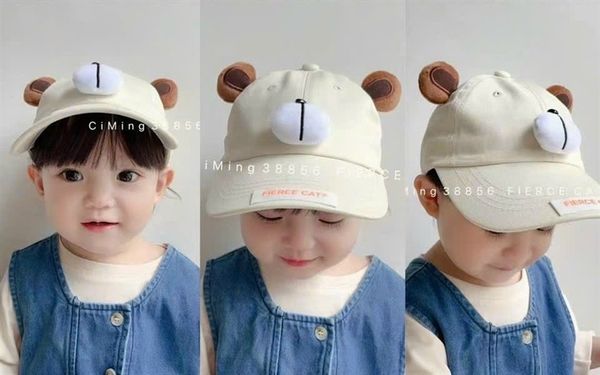  Mũ lưỡi trai gấu Fiere cat kem 