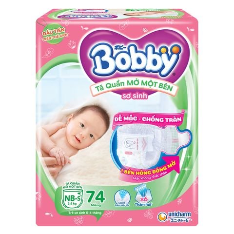  Bỉm quần mở một bên Bobby size NB-s 74 miếng (3-8kg) 