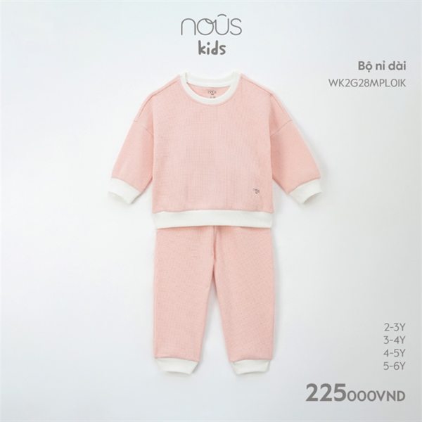  Bộ DT chui đầu Nous nỉ tổ ong hồng 