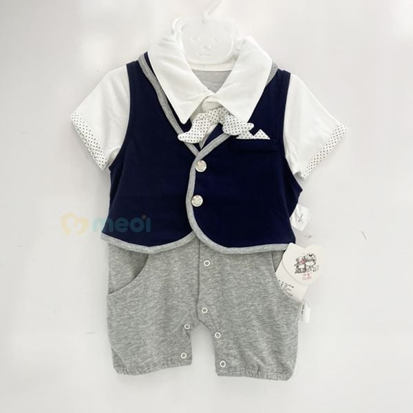  Body công tử kèm nơ màu ghi + xanh than TH18903 ( 80cm) 