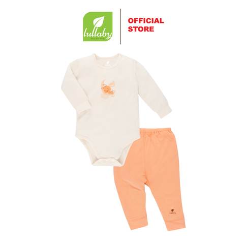  Set QA body dài tay gấu trăng be nhạt Lullaby size 3m NH687P 