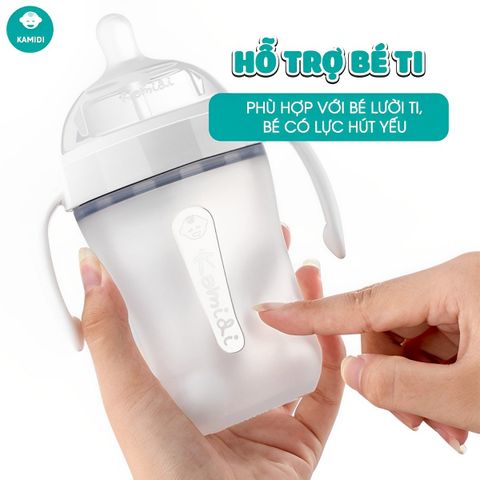  Bình Sữa Kamidi Silicone Trắng 250ml 