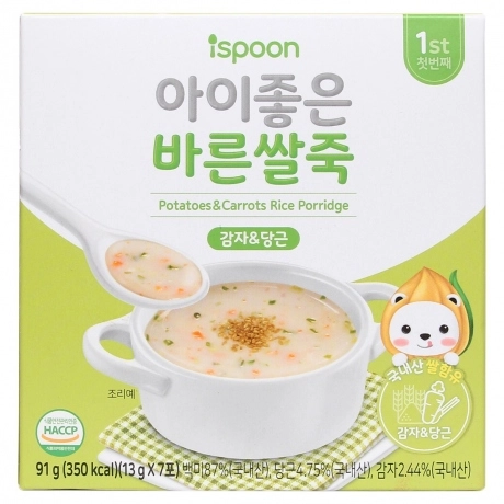 Bột cháo Ispoon vị khoai tây & cà rốt 6M