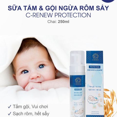  Bọt tắm gội C-Renew trị rôm sẩy cho bé 250g 