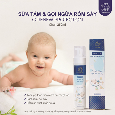  Bọt tắm gội C-Renew trị rôm sẩy cho bé 250g 