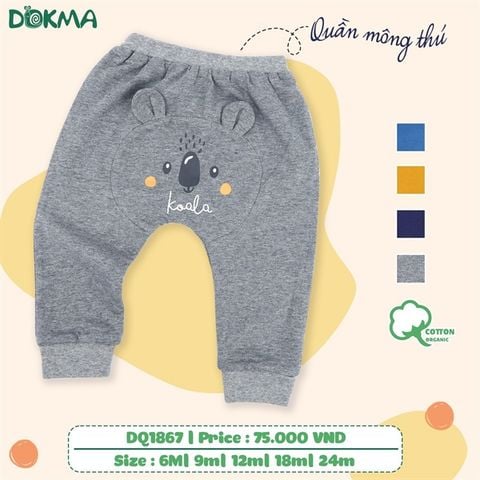  Quần dài Dokma nỉ da cá DQ1867 koala ghi 6M 