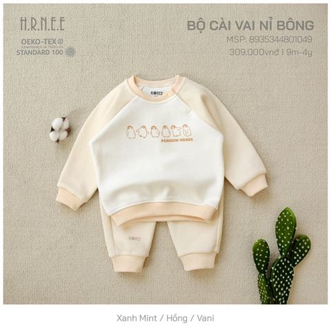  Bộ DTCV Hrnee nỉ bông vanilla 18-24m 