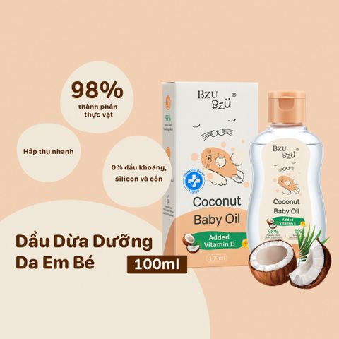  Dầu dừa dưỡng da Bzu Bzu 100ml 0M+ 