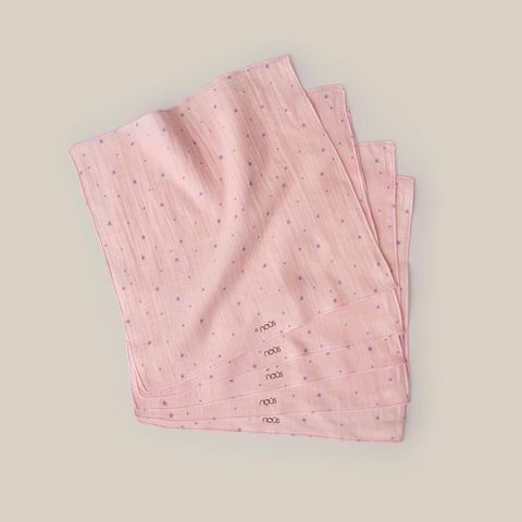 Khăn sữa hồng hoạ tiết sao nhí FS Nous