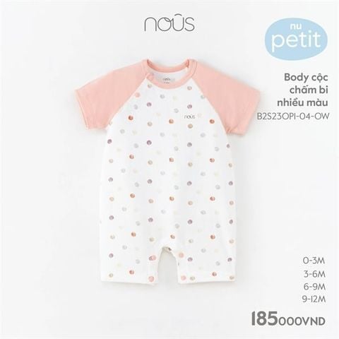  Body cộc petit Nous chấm bi nhiều màu 0m 