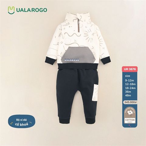  Bộ dài tay Uala Rogo nỉ cổ khóa UR3676 