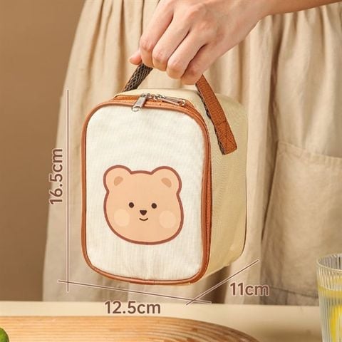  Ủ cháo hình gấu Little Bear kèm thìa và túi chống thoát nhiệt 