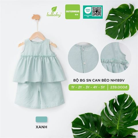  Bộ sát nách BG Lullaby can bèo NH189V xanh 1y 