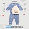 Bộ SS cài lệch Uala Rogo kẻ xanh size 3-6m UR 3938