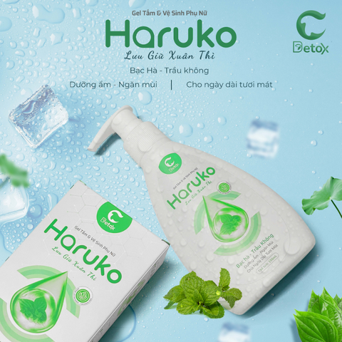  Gel tắm & Vệ sinh phụ nữ Haruko bạc hà, trầu không 