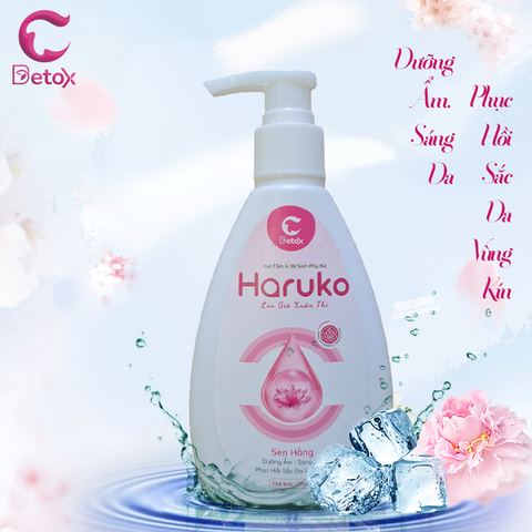  Gel tắm & vệ sinh phụ nữ Haruko sen hồng 150ml 