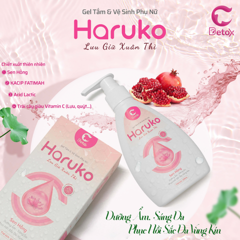  Gel tắm & vệ sinh phụ nữ Haruko sen hồng 150ml 
