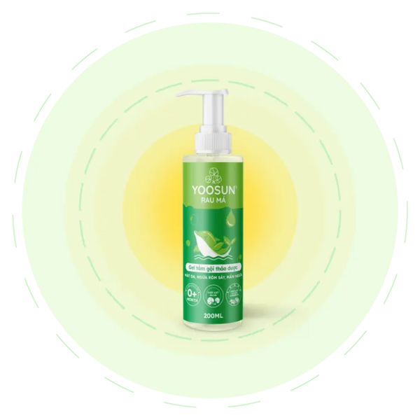  Gel tắm gội thảo dược Yoosun rau má 200ml 0M+ 