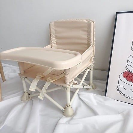 Ghế ăn dặm gấp gọn Hoo Baby màu Be