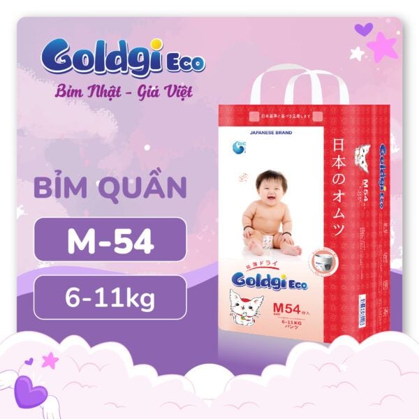 Bỉm quần Goldgi Eco size M54 (6-11kg)