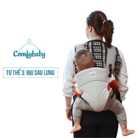  Địu em bé 3 tư thế ComfyBaby màu ghi CF-BK010-GREY 