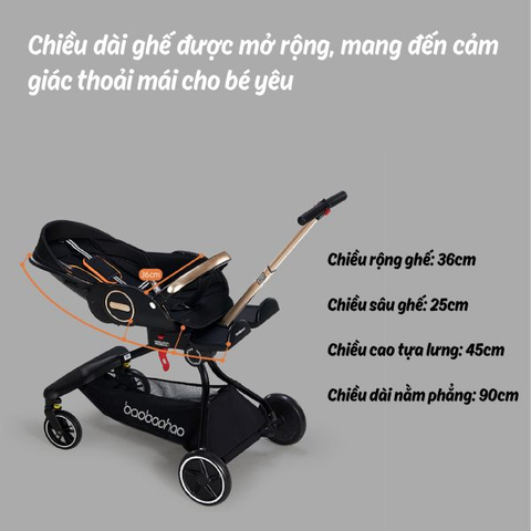  Xe đẩy Baobaohao màu cam V9 