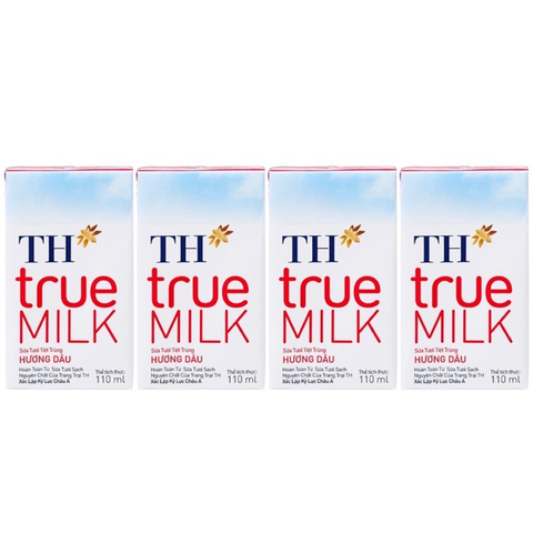  Sữa TH True milk dâu 110ml vỉ 4 